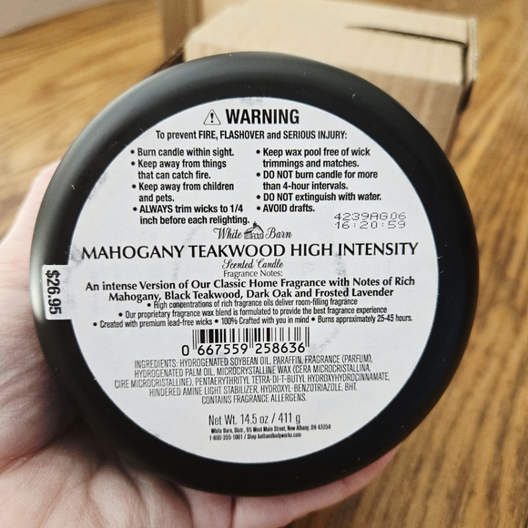πBOGO 50% OFFπͺΎπ―NWTβΌοΈ White Barn "Mahogany Teakwood Intense" 3-wick Candle - Picture 5 of 10